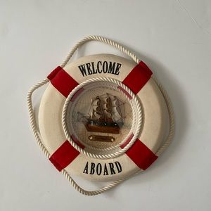 Nautical "Welcome Aboard" Lexington Clipper Ship Life Ring Wall / Door Decor
